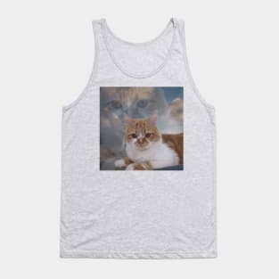 Dramatic Cute Cat in The Blue Sky Photography Tank Top